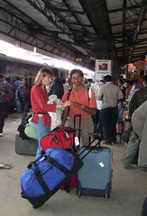 At the train station in New Delhi