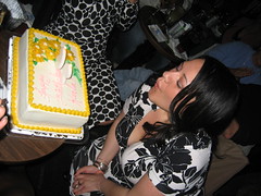 Karla blowing out her birthday candles