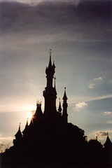 Silhouette of Sleeping Beauty's Castle in Disneyland Paris