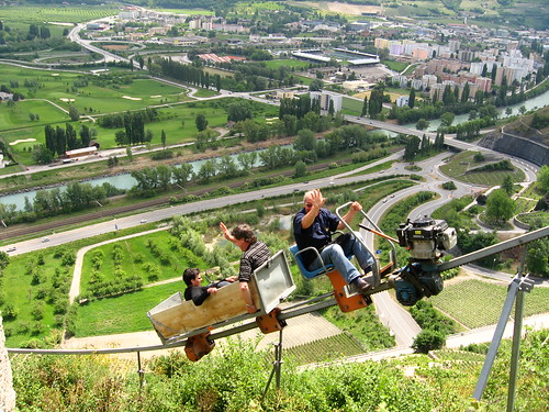 A hairy ride up the vineyards near Sion, Switzerland