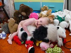 20070511a Kat cuddles her toys