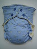 MEDIUM LONG Little Helicopters Fitted Diaper with Flap-style Quick Dry Soaker