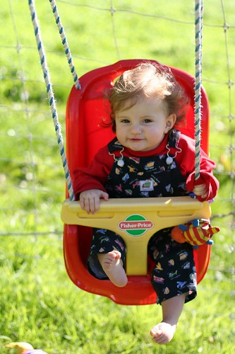Chloe enjoying a swing