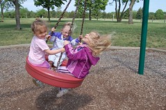 Lindsey and friends on the swing...ahhhh....