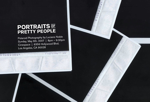 Luciano Noble's Portraits of Pretty People Polaroid show flyer