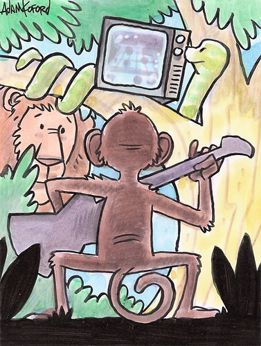 Spencer the Guitar Hero Monkey by Ape Lad.