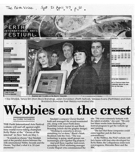 more press for the perth festival webby nomination