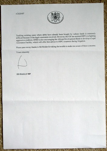The second page of the letter from HM Treasury signed by… Oh my word!