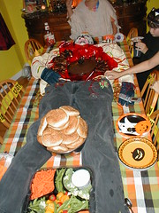 easy Halloween party food tip: add a body to the table!