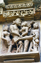 Erotic carving, Khajuraho - by Dey