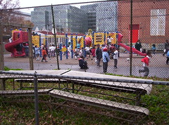 Kids playing at Logan School playground