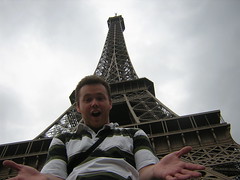 Gary rock'in the Eiffel Tower