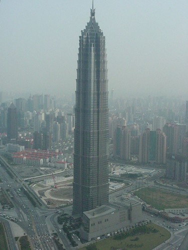Tallest Building Shanghai China from Pearl Tower Jin Mao Tower