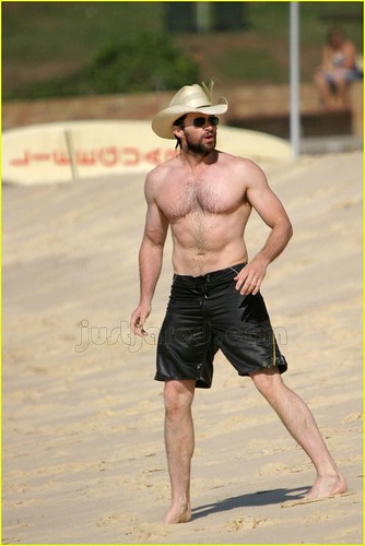 hugh jackman shirtless. Hugh Jackman, shirtless at the beach