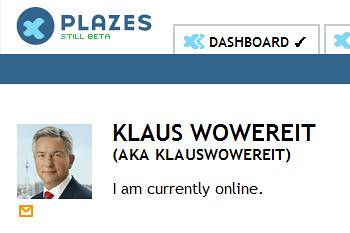 Klaus Wowereit ist auf Plazes und jetzt online