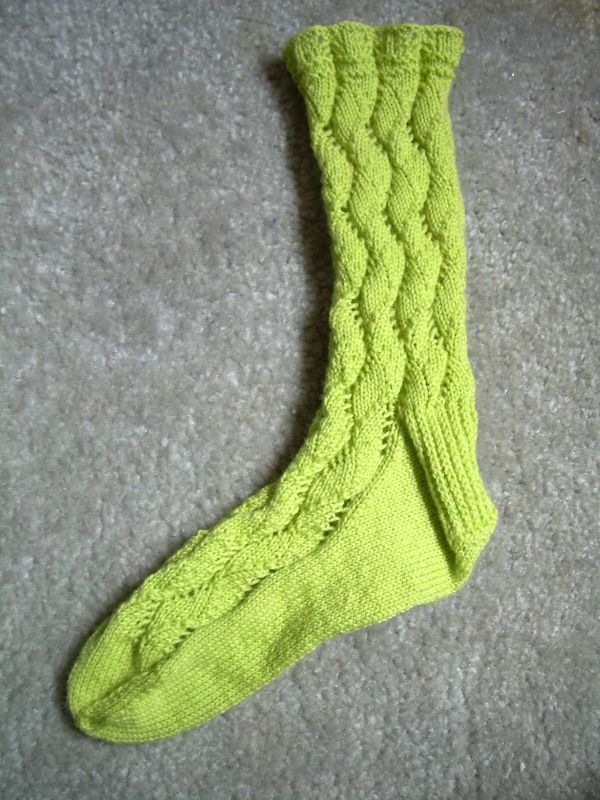 Finished Waving Lace sock