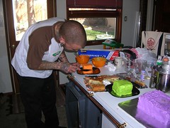 Dad making cake