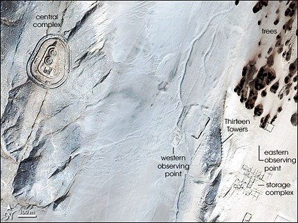 Chankillo Perú vista satelite NASA