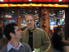 Simon Bates and David Bolter in Times Square, NY