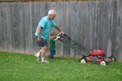 Mowing with a Grandpa-in-Law