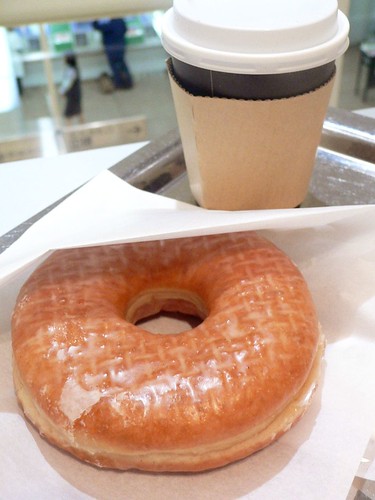 doughnut and a cup of coffee