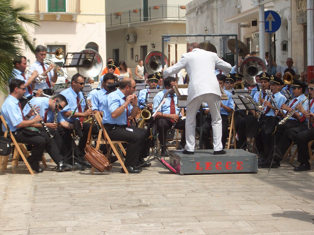 A street band celebrating San Rocco- Italy