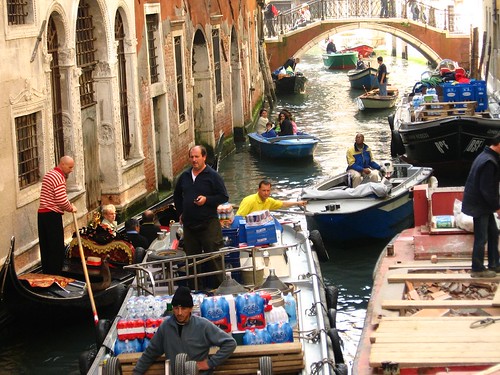 Traffic jam in Venice, Italy