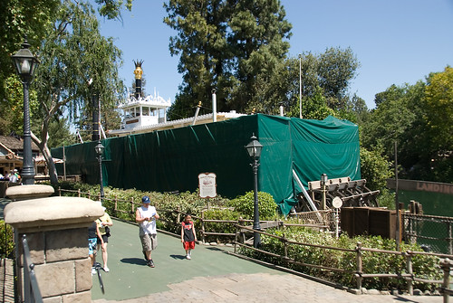 Mark Twain steamboat. The steamboat was literally "under wraps" on this day.
