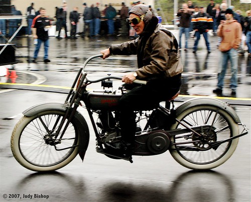 rare 1917 Harley, Don James riding da Judy B.
