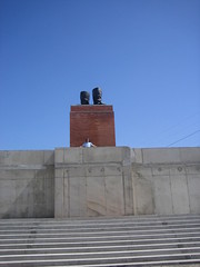 Stalin's statue, cut off by the boots duing the 1956 uprising