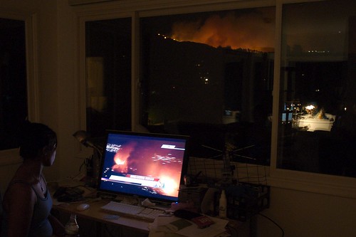 Watching the fire in stereo