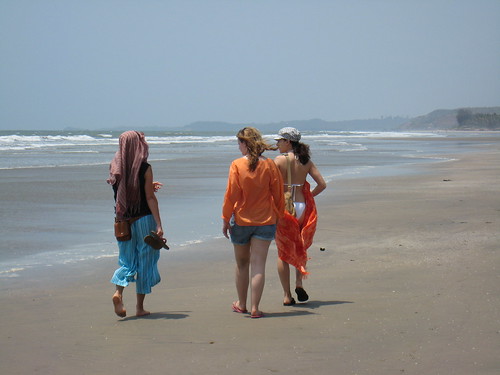 girls on the beach at Goa