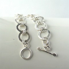 Soldered rings silver bracelet