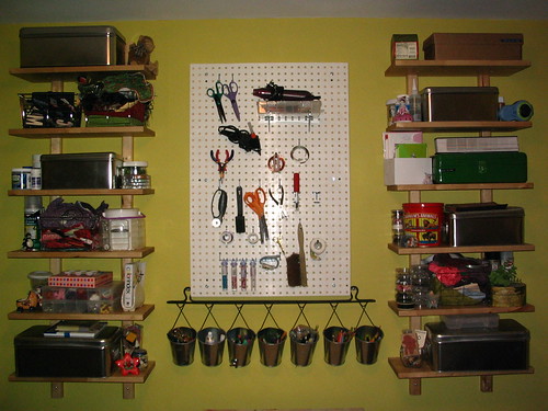 Craft room shelves