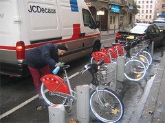 JC Decaux's Bicycle Rentals in Lyon, France (photo courtesy of CBF)