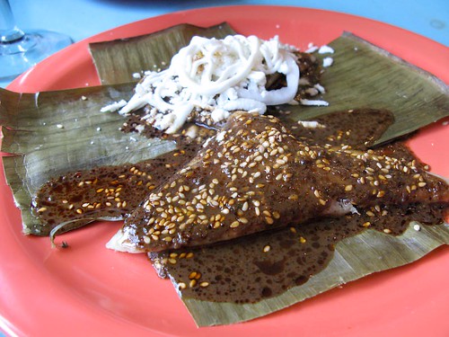 corundas (triangular tamales) with mole at Maiz.jpg