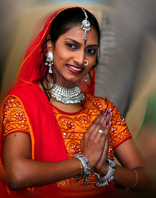 Indian girl in typical Indian costume