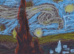 Van Goghs Starry Night in Oil Pastels