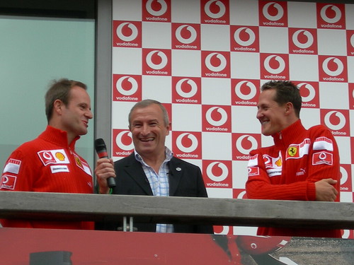 Schumacher and Barrichello with Jim Rosenthal