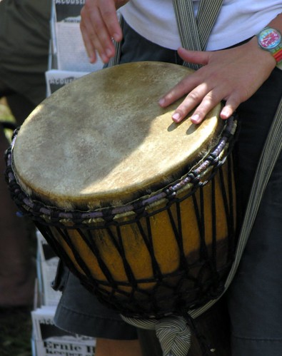 Djembe playing drumm circle