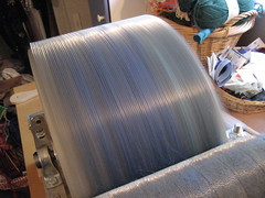 Drum in motion with a nice layer of blue silk