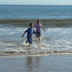 Playing in the waves at Refugio State Beach