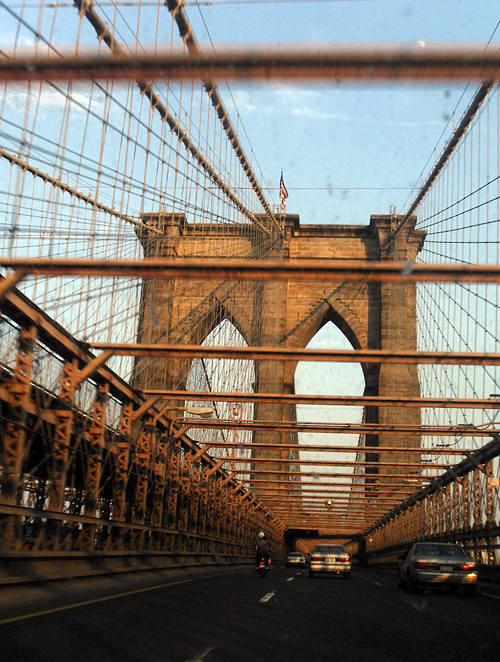 dirty windshield, Brooklyn Bridge