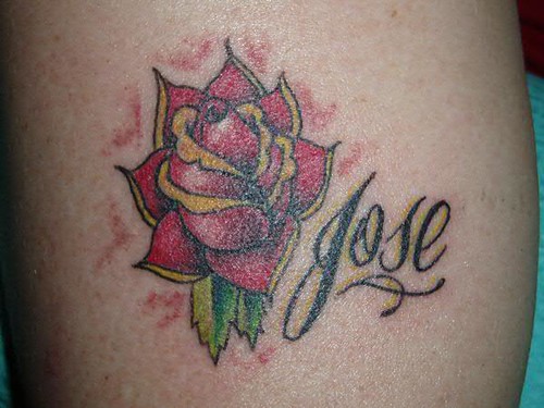name tattoos. Rose Tattoo with Name by
