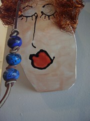 Jane Heggen Pot Head w/blue beads