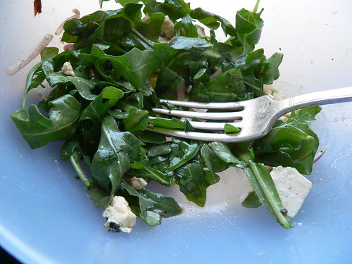 baby arugula salad, almost gone