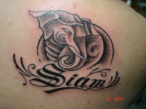 Chest tattoo with elephant head Siam