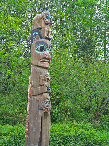 tlingit totem poles. Tlingit totem poles at Saxman Native Village near Ketchikan Alaska (7)