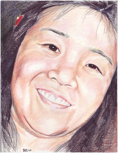 Colored pencil drawing entitled Cindy