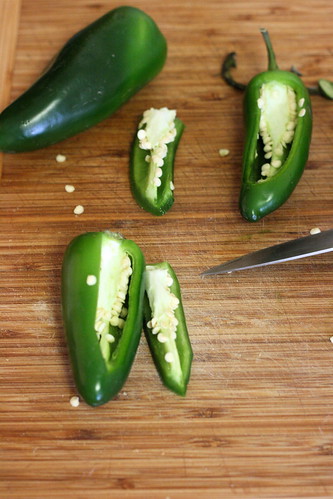 Trimming the Jalapenos